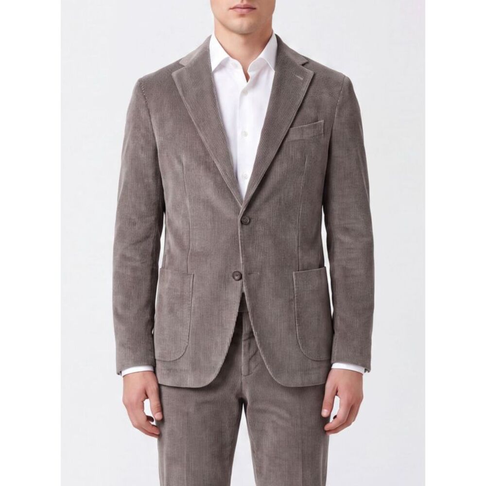 Eleventy Men Single-Breasted Corduroy Velvet Blazer Eleventy With Peaked Lapels